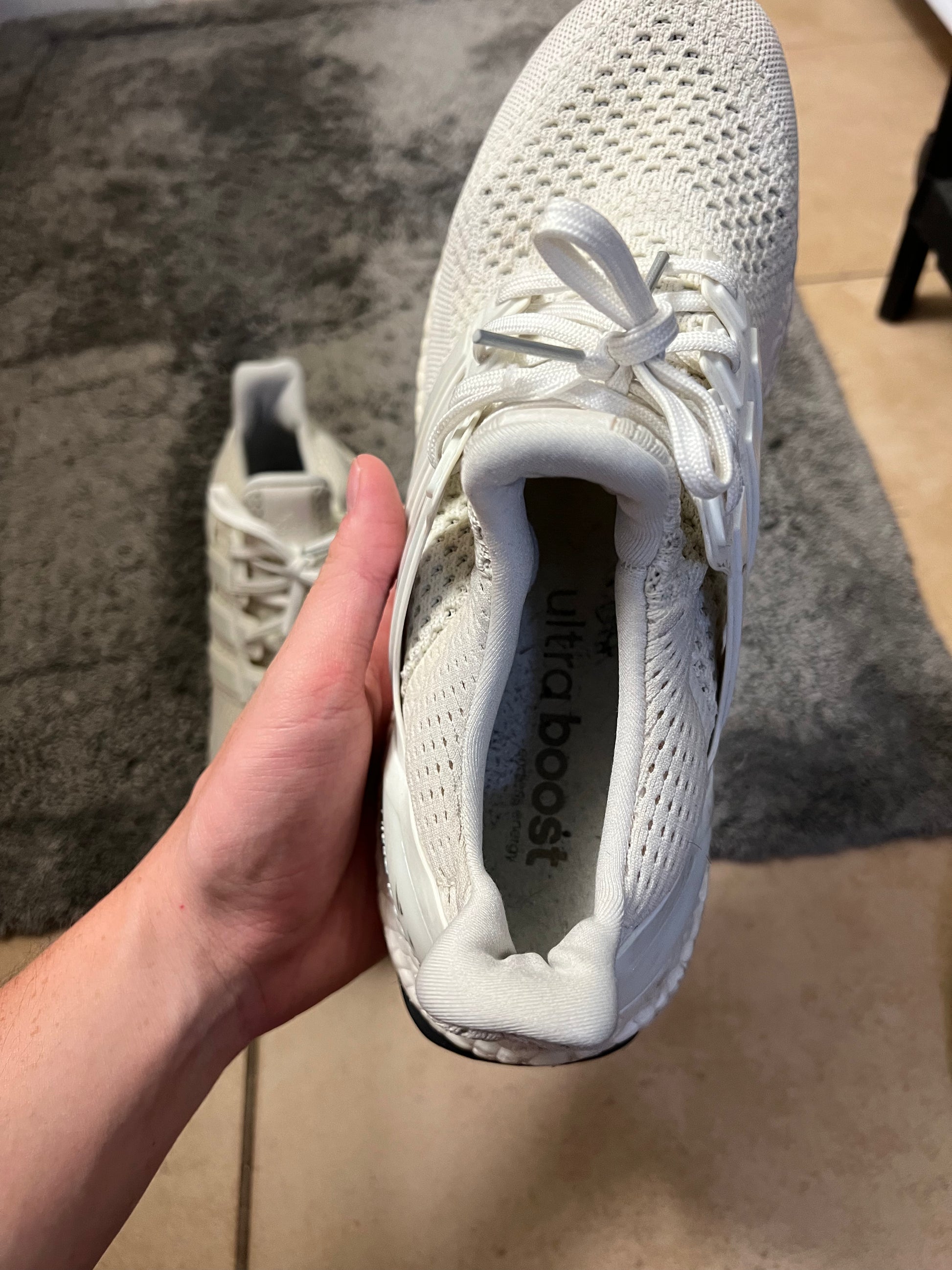 Adidas Ultraboost 1.0 "Triple White" Beater Sneaker Adidas Ultraboost 1.0 "Triple White" Beater Sneaker