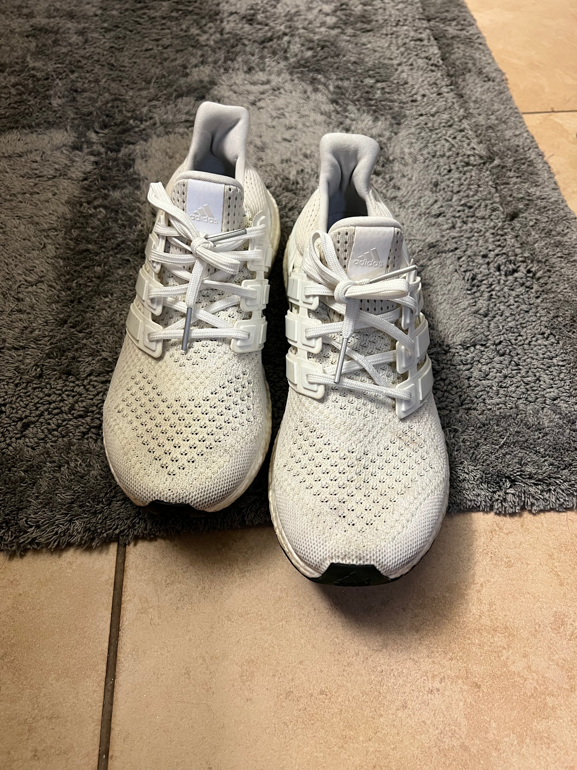 Adidas Ultraboost 1.0 "Triple White" Beater Sneaker Adidas Ultraboost 1.0 "Triple White" Beater Sneaker