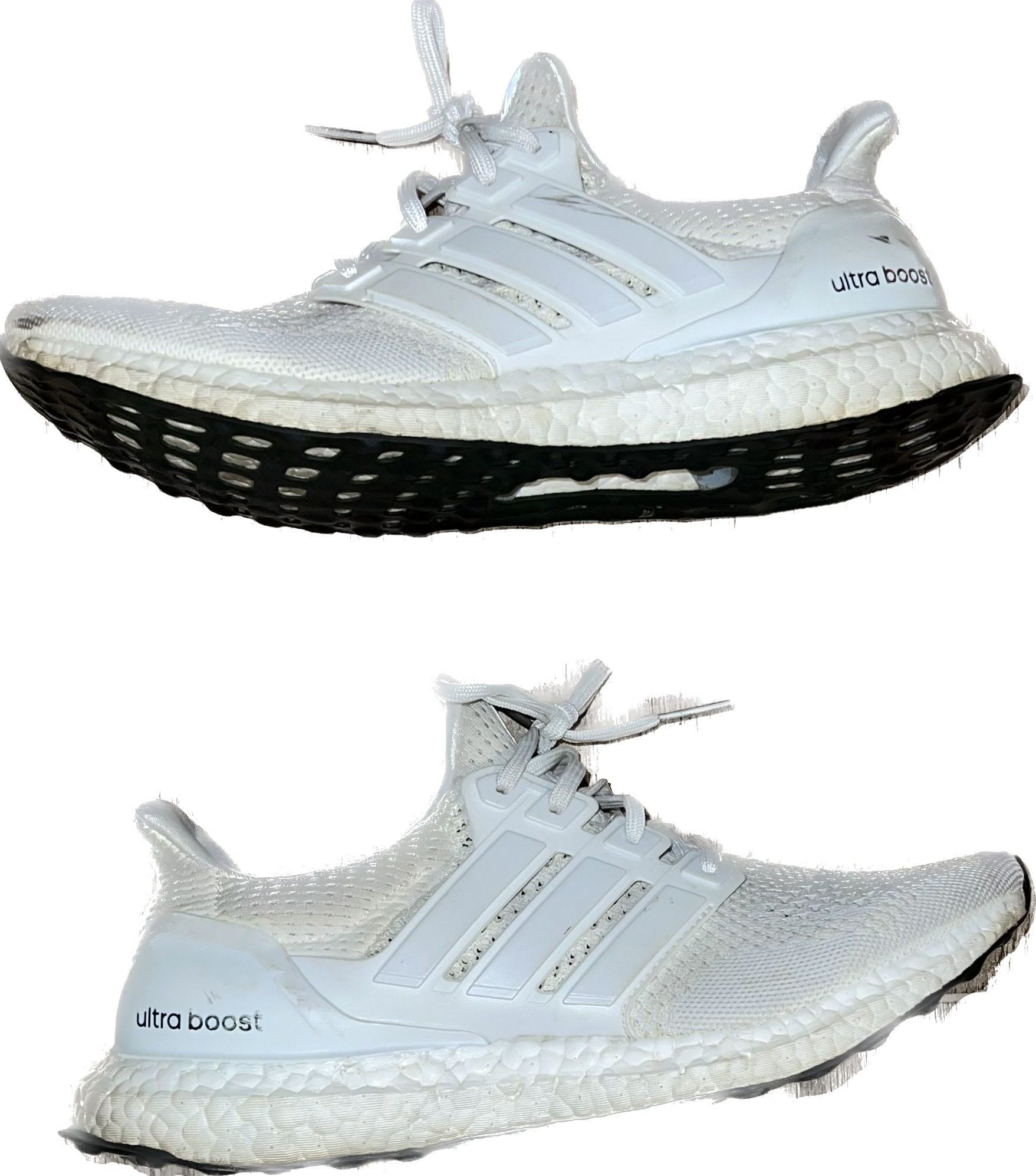 Adidas Ultraboost 1.0 "Triple White" Beater Sneaker Adidas Ultraboost 1.0 "Triple White" Beater Sneaker